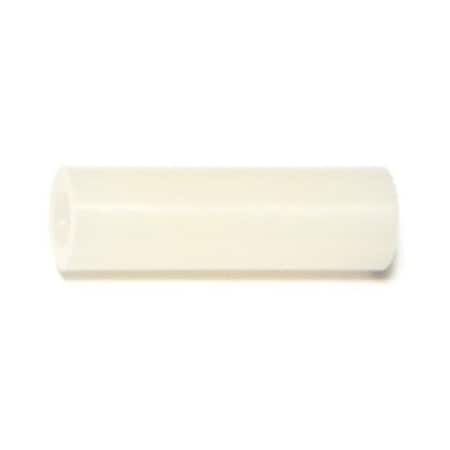 Midwest Fastener Round Spacer, #8 Screw Size, Nylon, 1 in Overall Lg, 12 PK 77146